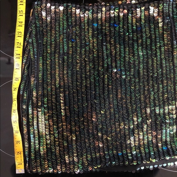 🎄Glamorous mini  sequinned skirt green/black SZ L mermaid style - Picture 13 of 15